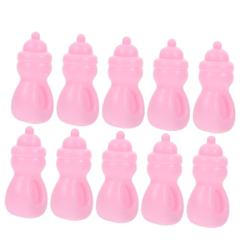 SOPOTUTU 10 Stück Babyflaschen Kleine Miniatur Puppenhausflaschen Miniatur Puppenflaschen Babys Mini Babypuppen Rollenspiel Requisiten Kinderpuppenzubehör Babypuppen Saftflaschen von SOPOTUTU