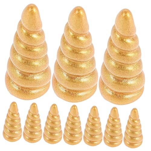 SOPOTUTU 10 Stück Einhorn-zubehör Ornamentik Funkelnd Clips Haarband Bausätze Stirnband Kopfbedeckung Dekoration Schmuck Bausatz Golden Harz von SOPOTUTU