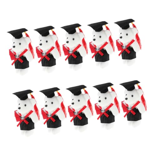 SOPOTUTU 10 Stück Graduierte Doktorbär Puppe Abschlussbär-Dekoration Blumenstrauß vorhanden Abschlussbouquet Blumenstrauß tragen Abschluss Bärenstrauß Vlies von SOPOTUTU