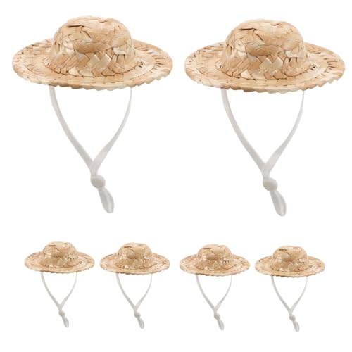 SOPOTUTU 10 Stück Handgefertigte Mini Strohhüte für Puppen mit Kinnband Bambusmaterial Vielseitig für DIY Puppenkleidung und Dekorative Puppenhaus Accessoires SOPOTUTU 10 Stück Handgefertigte Mini Strohhüte für Puppen mit Kinnband Bambusmaterial Vielseitig für DIY Puppenkleidung und Dekorative Puppenhaus Accessoires von SOPOTUTU