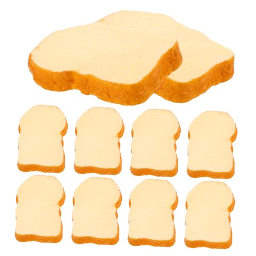 SOPOTUTU 10 Stück Künstliche Toastscheiben Realistische Brotmodelle für Fotografie und Dekoration Detailgenauigkeit und Lebensechte für Kreative Bastelprojekte und Heimdekoration von SOPOTUTU