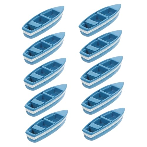 SOPOTUTU 10 Stück Mini-Yacht Mikrolandschaft Deko Nautische Dekoration modellboot Boot Nachbildung eines Bootes klein Miniatur-Kanu-Sammlerstück Nachbildung eines Kanus Harz Blue von SOPOTUTU