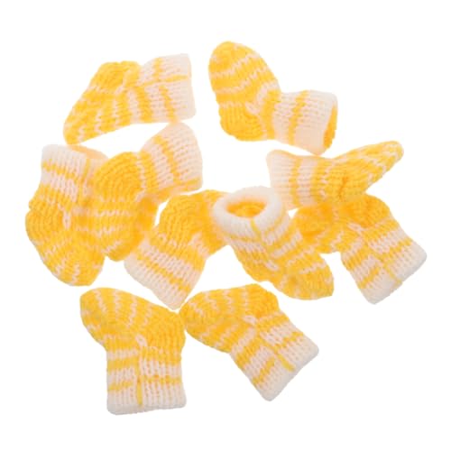 SOPOTUTU 10 Stück Puppensocken Lustige Warme Socken Puppe Stricken Mädchen Socken Mini-strümpfe Puppenspielzeug Garn von SOPOTUTU