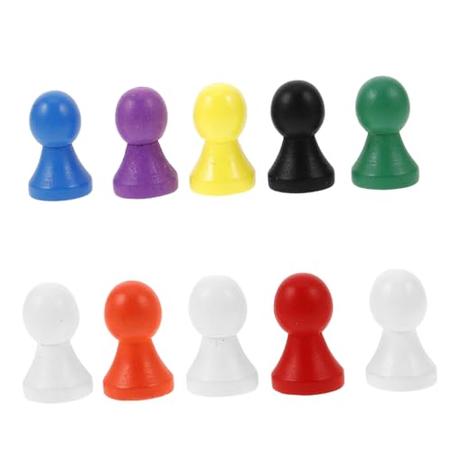 SOPOTUTU 10 Stück Teiliges Holz Schachfiguren in Farben Kleine Spielfiguren aus Langlebigem Holz Vielseitig für Dame und Flugspiel Fein Geschnitzt Leicht und Kompakt für Brettspielzubehör von SOPOTUTU