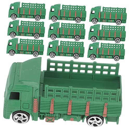 SOPOTUTU 10 Stück Teiliges Militärfahrzeug Modell Kleine Realistische Transport Lkws aus Robustem Detailgetreue Militärmodelle für Sandkastenszenen und Schreibtischdekoration Grün von SOPOTUTU