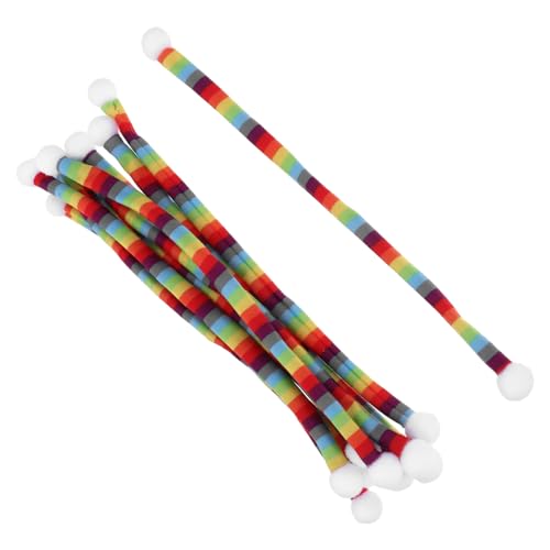 SOPOTUTU 10 Stück Teiliges Mini Schal für Puppen und Weinflaschen Bunter Gestreifter Weihnachts Schal aus Weichem Kleine Dekoration für Flaschen Figuren und DIY Weihnachtsschmuck von SOPOTUTU