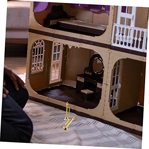 SOPOTUTU 10 Stück Teiliges Miniatur Trompetenmodell Miniatur Musikinstrument Dekoration für Puppenhaus DIY Micro Landschaft mit Realistischem Design und Langlebigem Material von SOPOTUTU
