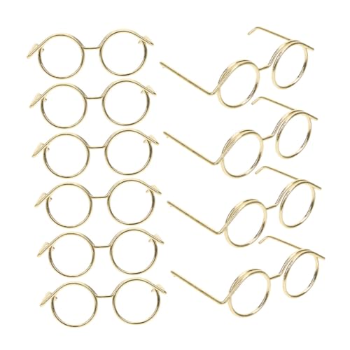 SOPOTUTU 10 Stück Teiliges Miniatur puppenbrillen aus Metall Goldfarbene Runde Brillenrahmen ohne Gläser Leichte und Stabile Puppenzubehör für Puppenkleidung und Ankleide für SOPOTUTU 10 Stück Teiliges Miniatur puppenbrillen aus Metall Goldfarbene Runde Brillenrahmen ohne Gläser Leichte und Stabile Puppenzubehör für Puppenkleidung und Ankleide für von SOPOTUTU
