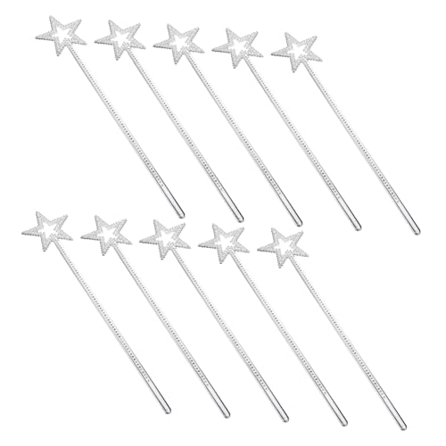 SOPOTUTU 10 Stück Teiliges Silberne Feenstäbe Leuchtende Handheld Zauberstäbe für Bühne und Kostüm Glitzernde Sternstäbe als Prinzessin Kostüm Zubehör für Festspiele und Rollenspiele SOPOTUTU 10 Stück Teiliges Silberne Feenstäbe Leuchtende Handheld Zauberstäbe für Bühne und Kostüm Glitzernde Sternstäbe als Prinzessin Kostüm Zubehör für Festspiele und Rollenspiele von SOPOTUTU
