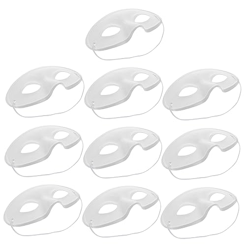 SOPOTUTU 10 Stück Teiliges Weiße Papier Masken zum Bemalen DIY Unbemalte Masquerade Masken für Fasching Halloween Party Handgemachte Umweltfreundlich Leicht Kreativ für Frauen von SOPOTUTU