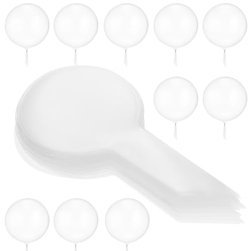 SOPOTUTU 100 Stück Bobo Bälle Fiesta Party Luftballons Geburtstag Hochzeit Blasen Großpackung Durchsichtig Pop Kreis Regenbogen Aufblasbar Zahlenballons Kugel Klein Für Große von SOPOTUTU