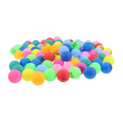 SOPOTUTU 100 Stück Farbkugeln und Gewinnbälle Bälle ziehen Tombola-Kugelnummern Bingo-Preise Zahlen-Bingo Gewinnspielkugeln Bunte Bingokugeln Farbsortierkugel Tombola Lotteriekugeln pp von SOPOTUTU