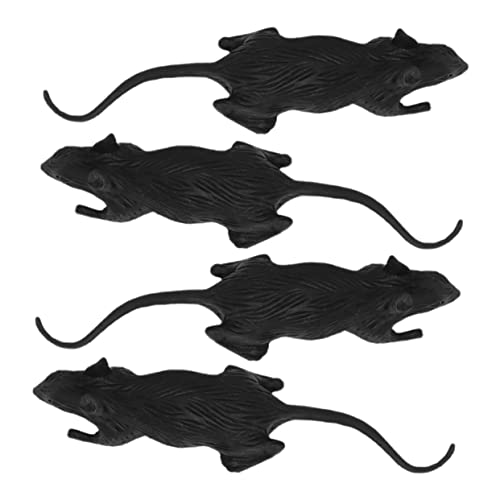 SOPOTUTU 100 Stück Halloween Prank Ratten Realistische Simulationstiere für Streiche für Halloween April Fool Day Dekoration für Spukhäuser von SOPOTUTU