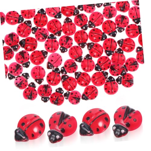 SOPOTUTU 100 Stück Kleiner Insektenmarienkäfer Marienkäfer Zum Basteln Mikro Marienkäfer Marienkäfer-Dekoration Minifiguren Groß Mini-marienkäfer-Modell Marienkäfer-gastgeschenke Harz von SOPOTUTU