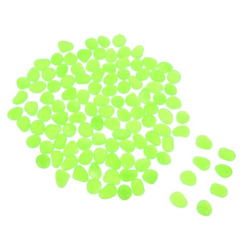 SOPOTUTU 100 Stück Leuchtkiesel Steine Garten Deko Fluoreszierende Kieselsteine für Aquarium Teich und Blumentopf Sichere Leuchtende Steine für Frisches und für Gehwege und Bastelprojekte von SOPOTUTU