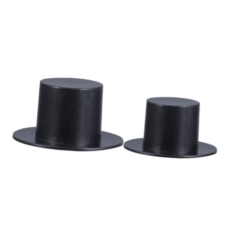 SOPOTUTU 100 Stück Mini Clown Hat Dekoration Hüte Handwerk klein Zubehör Dekorate Weihnachten winzig Plastikhut Mini-Clown-Hut Hut-Dekor Minihut zum Basteln Schwarz von SOPOTUTU