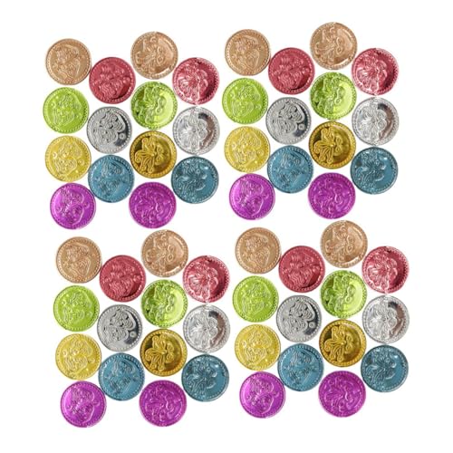 SOPOTUTU 100 Stück Teiliges Bunte Kunststoff Spielmünzen Leichte Schatzmünzen für Karneval Piratenparty Halloween Bühnenrequisiten und Partydekoration SOPOTUTU 100 Stück Teiliges Bunte Kunststoff Spielmünzen Leichte Schatzmünzen für Karneval Piratenparty Halloween Bühnenrequisiten und Partydekoration von SOPOTUTU