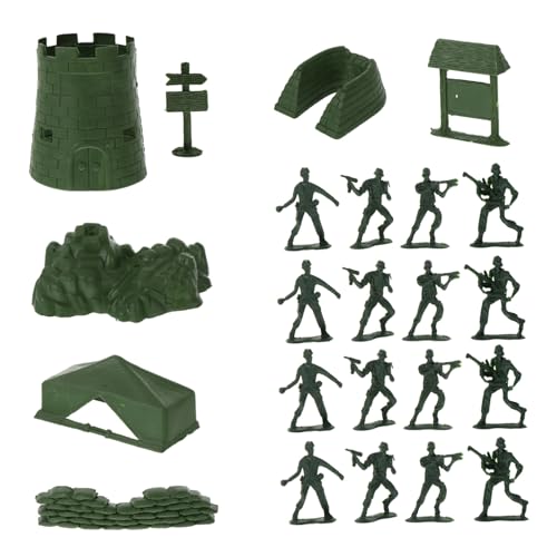 SOPOTUTU 100 Stück Teiliges Kunststoff Soldaten Spielset Figuren Armee Modell Camo Actionfiguren Geschenk für Strategisches von SOPOTUTU