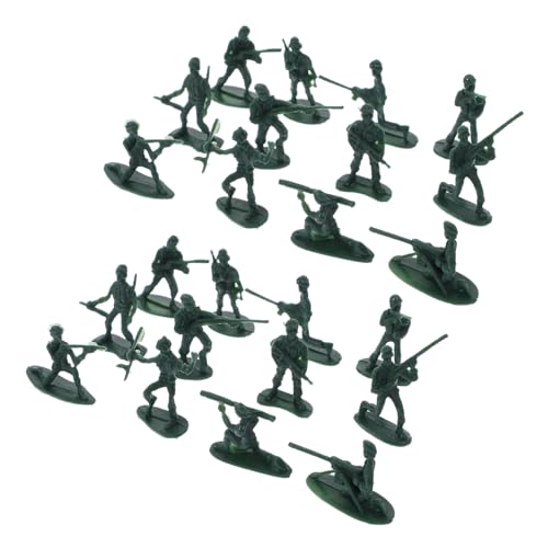 SOPOTUTU 100 Stück Teiliges Miniatur Soldaten Figuren aus Kunststoff Militärgrüne Mini Soldat Modelle Dekorativ für Sandtisch Garten Spielprojekte und Rollenspiele Geeignet von SOPOTUTU
