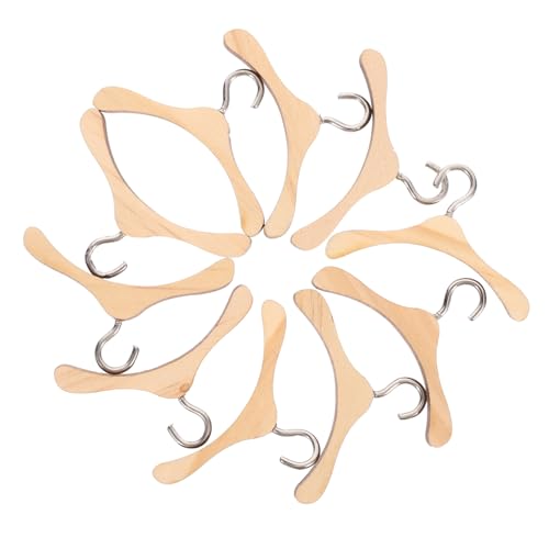 SOPOTUTU 10Stücke Holz Kleiderbügel Für Bjd Puppen Langlebige Puppen Zubehör Für Kleiderorganisation Für Puppenschrank Hochwertigem Holz von SOPOTUTU