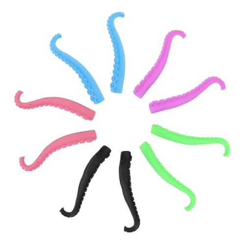 SOPOTUTU 10Stücke Kunststoff Fingertip Kreative Octopus Tentakel Fingerpuppen für Zufällige Farben Partys und Mitgebsel von SOPOTUTU