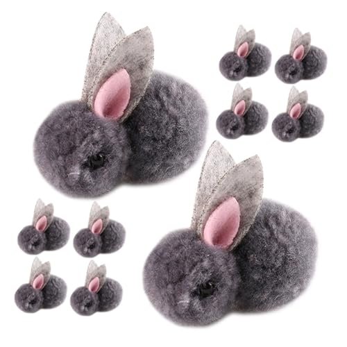 SOPOTUTU 10Stücke Mini Kaninchen Puppen Plüsch Mini Stofftiere Für DIY Dekoration Für Kleidung Und Kopfschmuck Vielseitige Anwendung Für Osterfestlichkeiten von SOPOTUTU