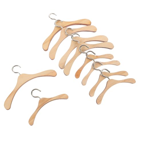 SOPOTUTU 10Stücke Mini Puppen Kleiderbügel aus Holz Puppenkleiderbügel für Outfits für Puppenzubehör Stabil und Leicht Hält Kleidung Knitterfrei von SOPOTUTU