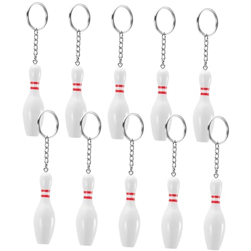 SOPOTUTU 10Stücke Teiliges Bowling Design Schlüsselanhänger Mini Bowling Pins Schlüsselanhänger Für Für Sportevents Und Geburtstagsfeiern von SOPOTUTU