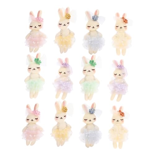 SOPOTUTU 12 Stück Kaninchenpuppe Plüschfuchs Kuscheltier Kuschelkind Ballerina Kuscheltier Gewichtetes Kuscheltier Einhorn Kuscheltier Bär Kuscheltier Kleine Kuscheltiere Puppen Garn von SOPOTUTU