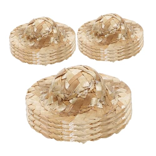 SOPOTUTU 12 Stück Mini Handgewebte Strohhüte für Puppen Dekorative Miniatur Hüte für DIY Bastelprojekte und Foto Requisiten SOPOTUTU 12 Stück Mini Handgewebte Strohhüte für Puppen Dekorative Miniatur Hüte für DIY Bastelprojekte und Foto Requisiten von SOPOTUTU