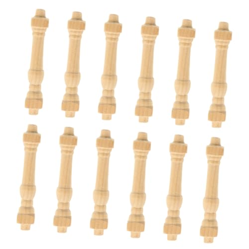 SOPOTUTU 12 Stück Mini-Möbelmodell winzig Miniatur Mini-Hand klein Weihnachten -Geländer Puppenhaus Accessoire Möbel Puppenhauszubehörmöbel -Hausmöbel Holz Beige von SOPOTUTU