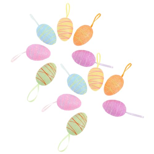 SOPOTUTU 12 Stück Mini-eier Zum Basteln: Osterparty-ornamente – Bunte Schaumstoff-eier Zum Spielen Für Kinder, Als Osterszenen-dekoration Und Als Tischdekoration von SOPOTUTU