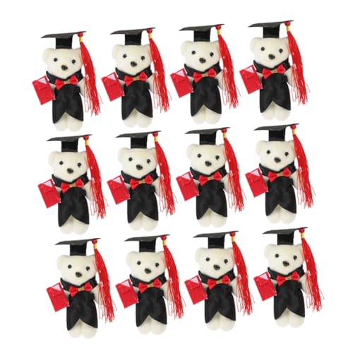 SOPOTUTU 12 Stück Puppenstrauß Material Abschlussbär Abschluss Stofftier Bär Abschlusspuppe Abitur Bär Abschluss Kuscheltiere Plüsch Abschlussbär Kunststoff von SOPOTUTU