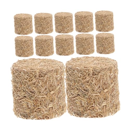SOPOTUTU 12 Stück Teiliges Mini Heuballen Miniatur Heustapel für Puppenhaus Mini Garten und DIY Dekoration Realistische Handwerks Accessoires für Modelleisenbahn Bauernhof Diorama und von SOPOTUTU