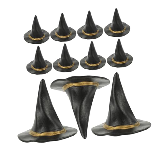 SOPOTUTU 12 Stück Teiliges Mini Hexenhüte Halloween Partydekoration Puppenhaus Zubehör Schwarz Kleine Geschenke Mitgebsel für Kindergeburtstag und Kostümzubehör von SOPOTUTU