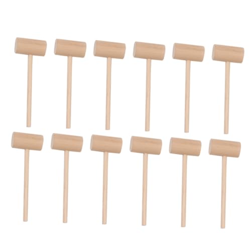 SOPOTUTU 12 Stück Teiliges Mini Holzhammer für Sicheres Langlebiges für Hand Augen Koordination und Geschicklichkeit für Bastelprojekte und Dekoration von SOPOTUTU