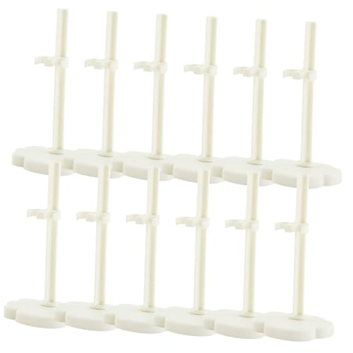 SOPOTUTU 12 Stück Teiliges Mini Puppenständer Weiß Stabile Figurenhalter für Kleine Puppen und Modelle Vielseitig Einsetzbar für Puppenzubehör Leicht und Tragbar für Kinderzimmer und von SOPOTUTU