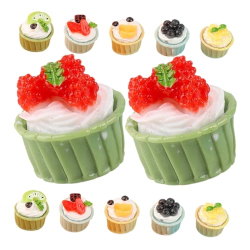 SOPOTUTU 12 Stück Teiliges Miniatur Kuchenmodell Realistische Künstliche Dessert Deko Langlebige Torten Requisiten für Fotografie Schaufenster Hochzeit Heim und Geschäftsdarstellung von SOPOTUTU
