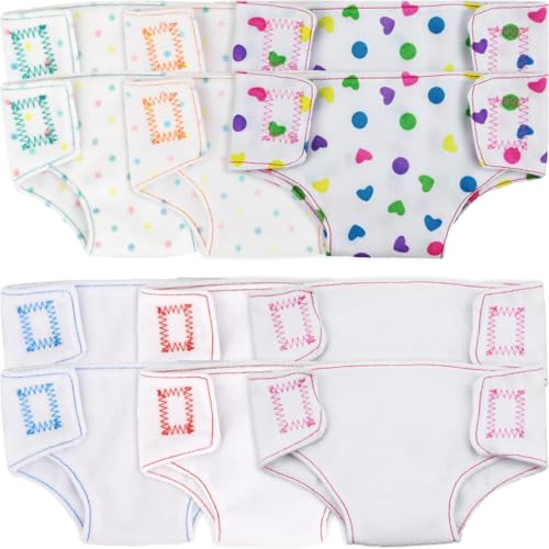 SOPOTUTU 12 Stück Teiliges Puppenwindeln aus Hochwertiger Baumwolle Buntes Puppenunterwäsche Leicht Tragbar für Rollenspiele und Frühe der Fantasie von Mädchen von SOPOTUTU
