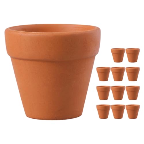 SOPOTUTU 12 Stück Terrakotta-pflanztopf Terrakotta-Topf Kleine Blumentöpfe Keramiktöpfe Für Zimmerpflanzen Blumentopf Terrakotta-blumentöpfe Kleine Terrakottatöpfe Mini-töpfe Chocolate Ton von SOPOTUTU