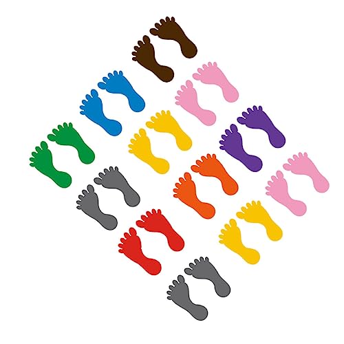 SOPOTUTU 12Paare wasserdichte Footprint Aufkleber Für Boden Bunten Farben Für Kindergarten Badezimmer Und Glatte Oberflächen Sicher Und Einfach Anzubringen von SOPOTUTU