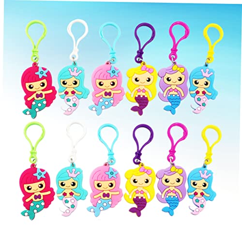 SOPOTUTU 12Stücke Meerjungfrau Schlüsselanhänger Lustige Kinderspielzeuge Perfektes Partyzubehör für Kindergeburtstage für Kleine Meerjungfrau Fans Material von SOPOTUTU