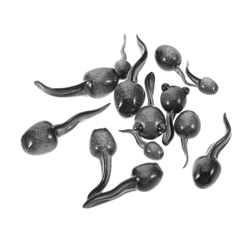 SOPOTUTU 13 Stück Kaulquappen-Ornamente in Mikrolandschaft Miniaturfrösche Mini-frösche Frosch Kuchen Topper Teichdekorationen Froschteich Fischfiguren Kleine Frösche Mini-Frosch Harz Black von SOPOTUTU
