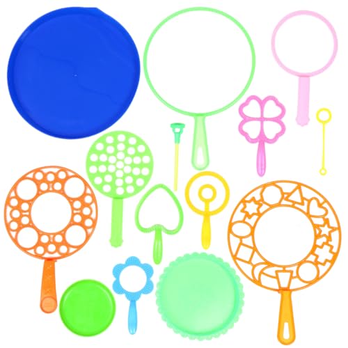 SOPOTUTU 14 Stück Teiliges Buntes Seifenblasen Set mit Großen und Kleinen Stäben Leichtes Langlebiges Bubble Maker für Outdoor Blasen Spaß für Jungen und Mädchen Zufällige Zufällige Farbe von SOPOTUTU