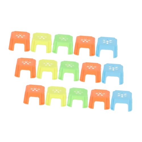 SOPOTUTU 15 Stück Miniaturmöbel Mini- Mini-Hocker klein Miniaturstühle Miniatur-Hocker zum Basteln Hocker für Puppenhaus Miniatur-Hockermodell Miniaturen Stuhl Plastik von SOPOTUTU