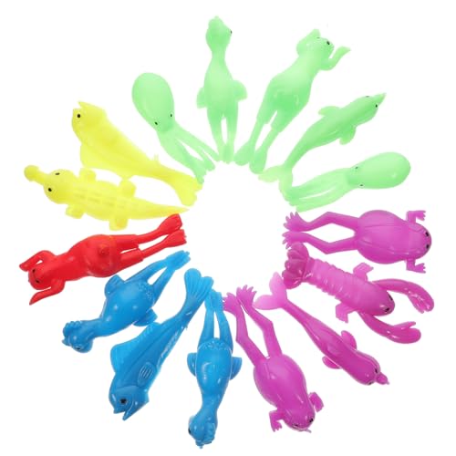 SOPOTUTU 15 Stück Teiliges Finger aus Elastischem TPR Lustige Tiere für Partyspaß Sicher Geruchlos Geeignet für Kindergeburtstag und Outdoor Spaß von SOPOTUTU
