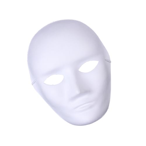 SOPOTUTU 15 Stück Teiliges Halloween DIY Vollgesichtsmaske aus Weißem Papierpulpe Unbemalt Elastischem Riemen Gruseliges Geisterdesign für Erwachsene für Kostüm und Maskeradepartys Cosplay von SOPOTUTU