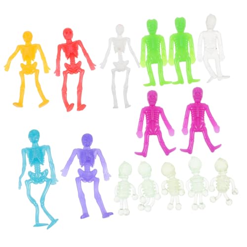 SOPOTUTU 15 Stück Teiliges Halloween Streichspielzeug aus Sicherem TPR Material Inklusive Kleiner Transparenter und Skelett Figuren Lustige Halloween Dekoration für Familien von SOPOTUTU