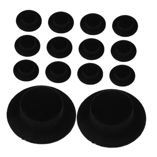 SOPOTUTU 15 Stück Teiliges Mini Hut für Puppendekoration Schwarze Große Zauberhüte Sichere Harzmaterialien Leichte Miniatur Deko für DIY Handwerk für Puppenfotografie und Kostümierung von SOPOTUTU