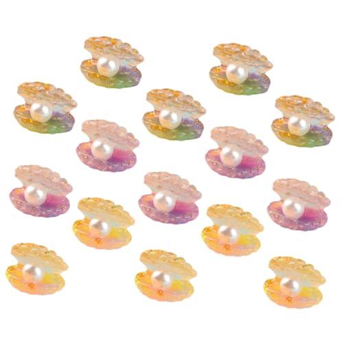 SOPOTUTU 15 Stück Teiliges Nachtleuchtende Muschelperlen in Farbverlauf Leichte Resin Miniatur skulpturen für Garten Dekoration und DIY Bastelprojekte Robuste Kleine Figuren für von SOPOTUTU
